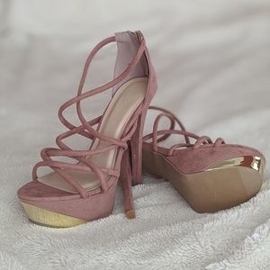 Charlotte Russe Strappy Pink Platform Heels